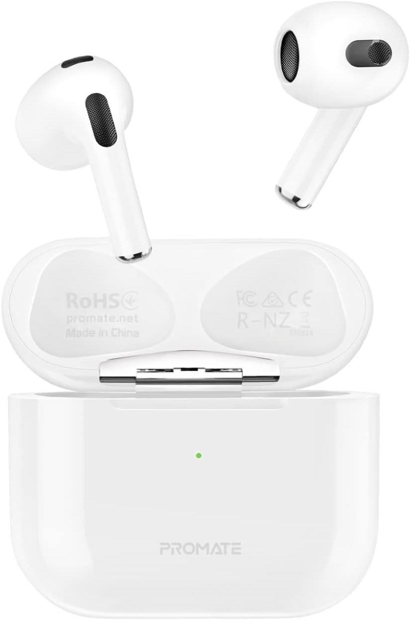 Promate True Wireless Earbuds, High Fidelity In-Ear Bluetooth v5.0 Earphones with Built-in Mic