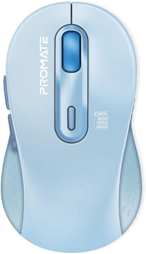 Promate Wireless Mouse,Ergonomic Ambidextrous Wireless Mice with Dual Mode Connectivity