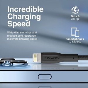 Promate USB-A to Lightning Cable - Black