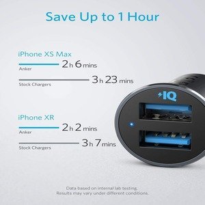 Anker Car Charger, Mini 24W Dual USB Car Charger - Black