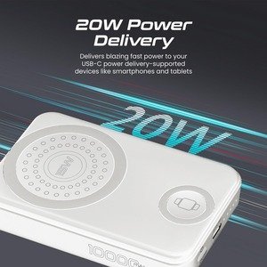 Promate iPhone 15 Wireless Power Bank - White