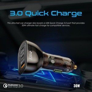 Promate Car Charger, Transparent - Transparent