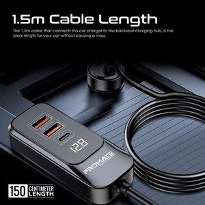 Promate Car Charger, Premium 120W DC Charger