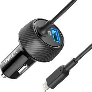 Anker 24W 2-Port Lightning Car Charger - Black