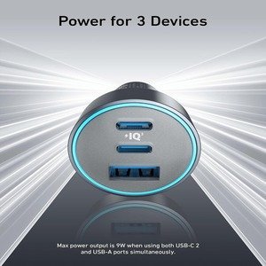 Anker USB-C Car Charger, 67W 3-Port Compact Fast Charger