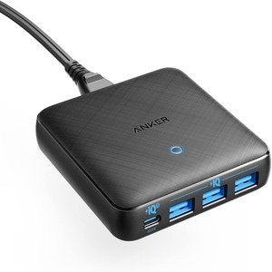 Anker USB C Charger, 65W 4 Port PIQ 3.0&GaN Fast Charger Adapter - Gray