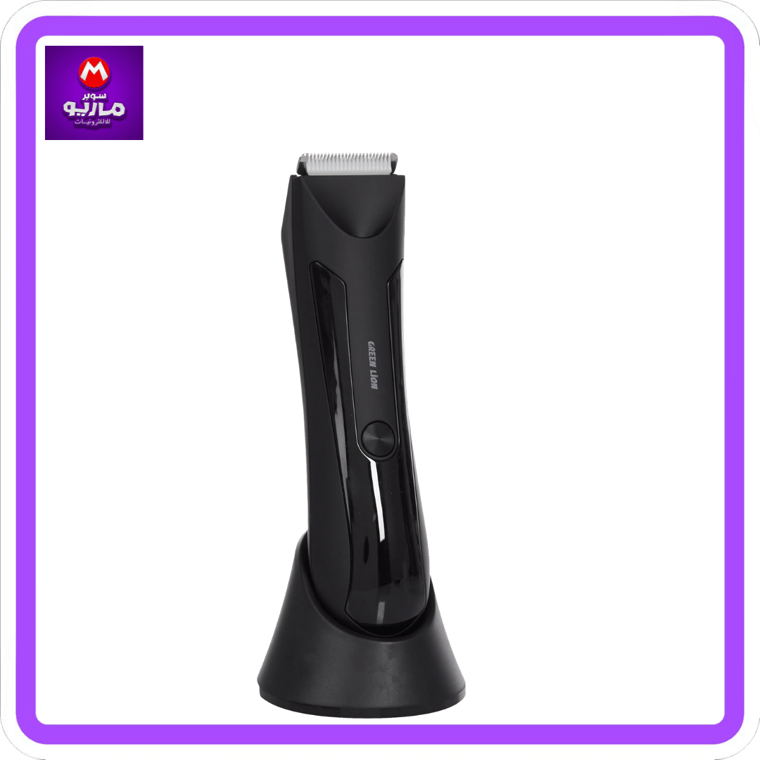 Green Lion Sensitive Area Trimmer, 650 mAh With Type C Charging, LED Torch and Display, IPX5 Waterproof, Stand, Pubic Area Safe - Black