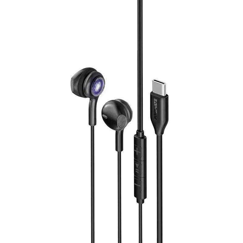 PROMATE TYPE C WIRED HEADSET - Black