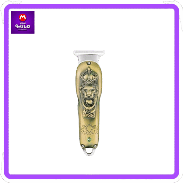 Hair Trimmer with 5 Clips, Cord And Cordless Usage, Light Indicator, Type-C Cable, Charging Time: 3 Hours, 150 Min Working Time, 800 mAh Battery (Gold) - GREEN LION TRIMMER