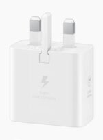 Official Samsung 25W Power Adapter white box featuring Super Fast Charging logo and USB-C port illustration